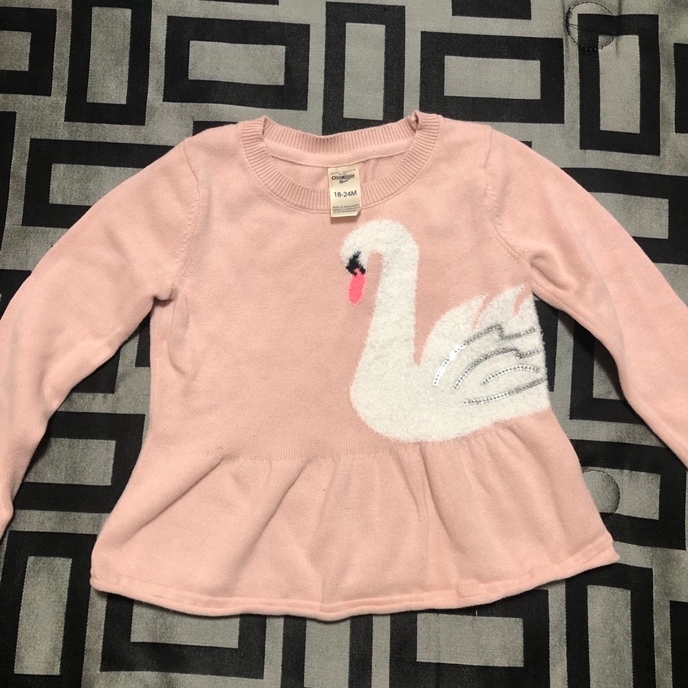 Oshkosh peplum long sleeve sweater 18/24 M
